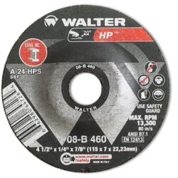 Walter 08B460 HP Grinding Wheel 4-1/2″x1/4″x7/8″ Type 27